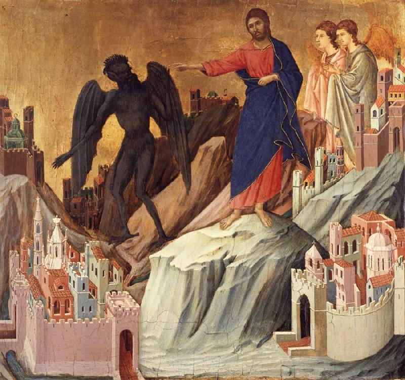 Duccio di Buoninsegna The temptation of christ on themountain Sweden oil painting art